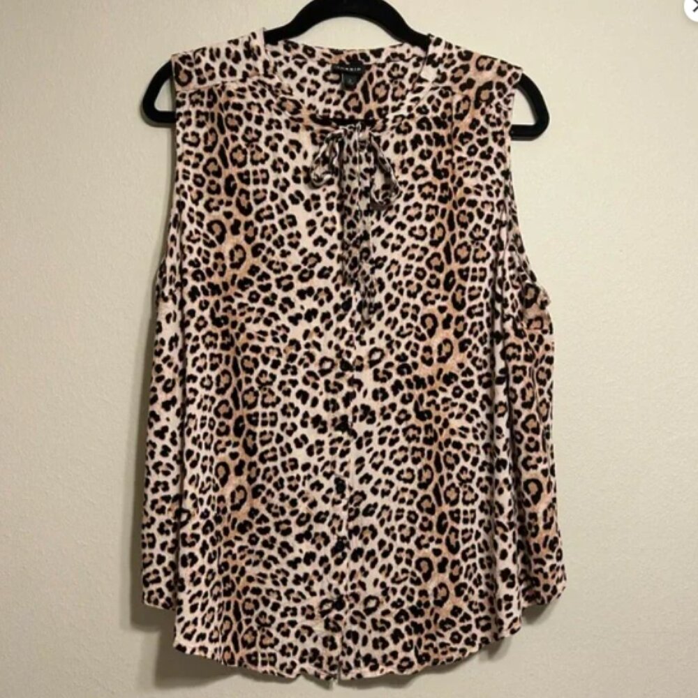 Torrid Leopard Print Tie-Neck Blouse - Plus Size 2X - Professional Chic